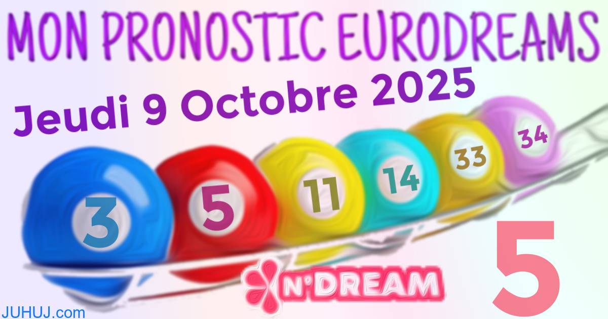 Résultat tirage Euro Dreams du Jeudi 9 Octobre 2025.
