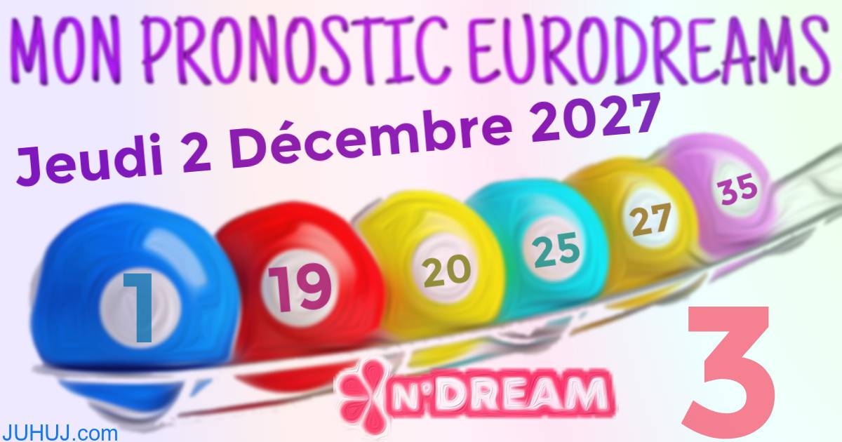 Résultat tirage Euro Dreams du Jeudi 2 Décembre 2027.