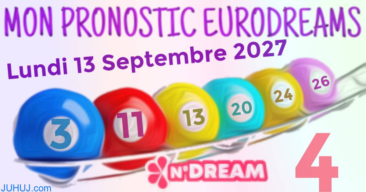 Résultat tirage Euro Dreams du Lundi 13 Septembre 2027.