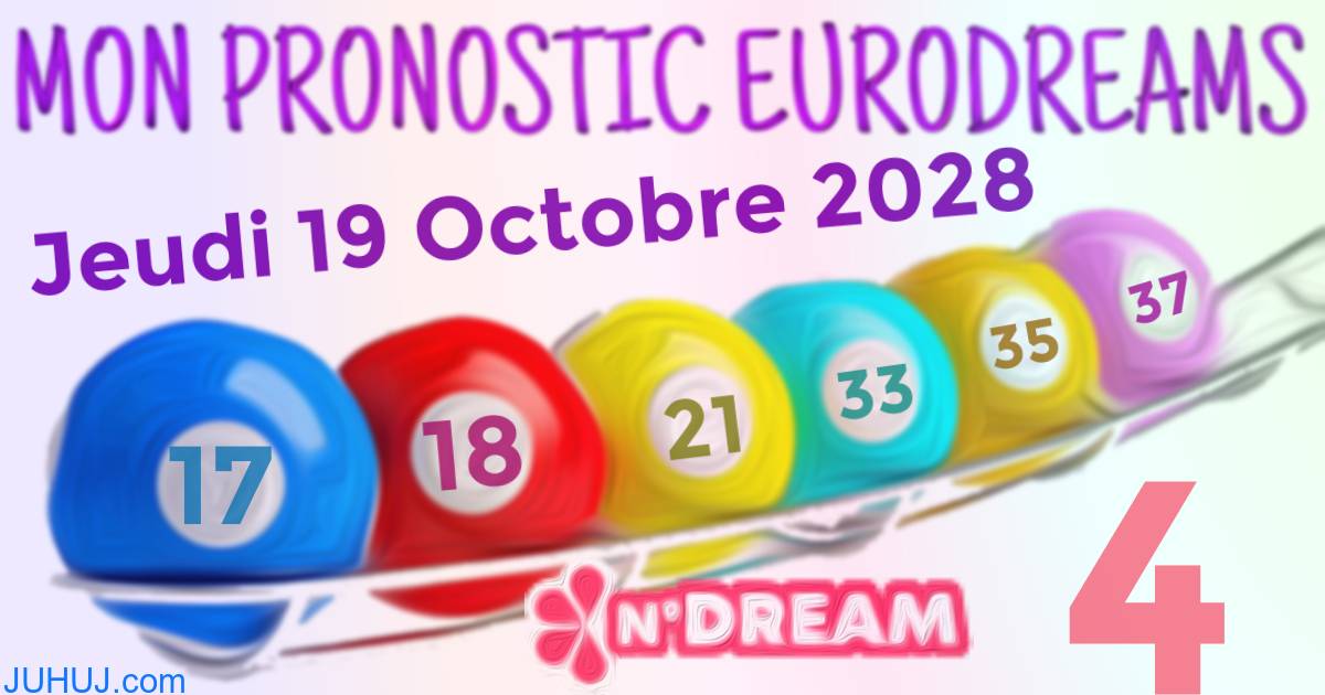 Résultat tirage Euro Dreams du Jeudi 19 Octobre 2028.