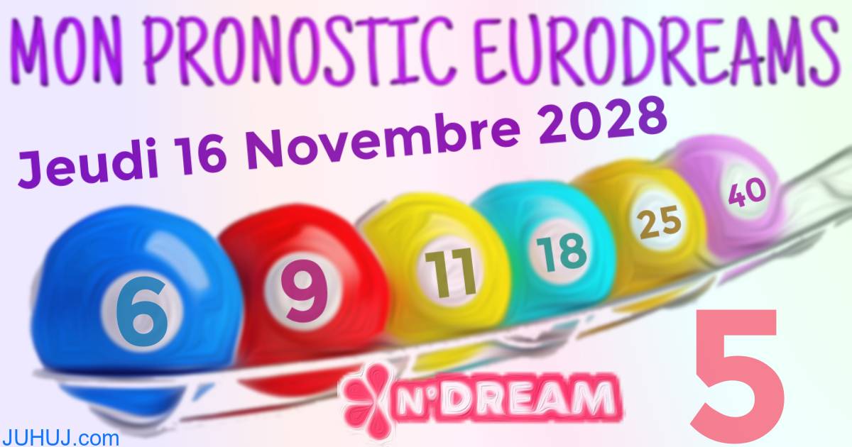 Résultat tirage Euro Dreams du Jeudi 16 Novembre 2028.