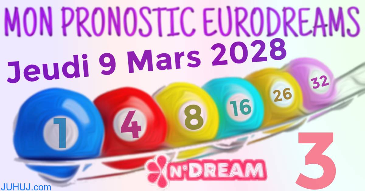 Résultat tirage Euro Dreams du Jeudi 9 Mars 2028.