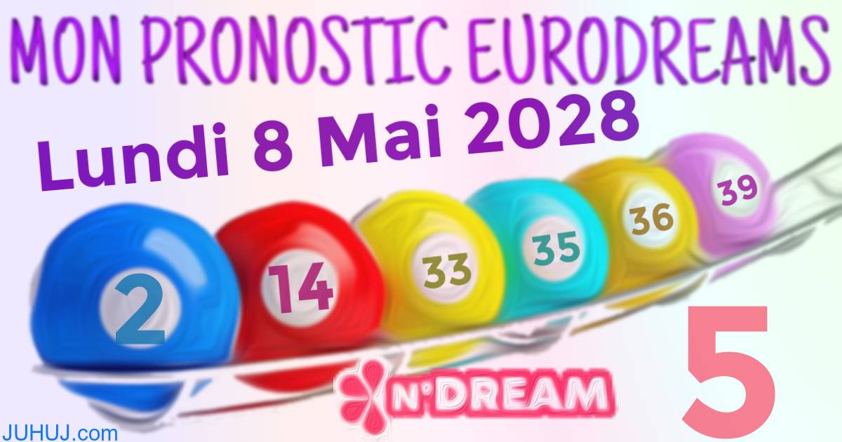 Résultat tirage Euro Dreams du Lundi 8 Mai 2028.