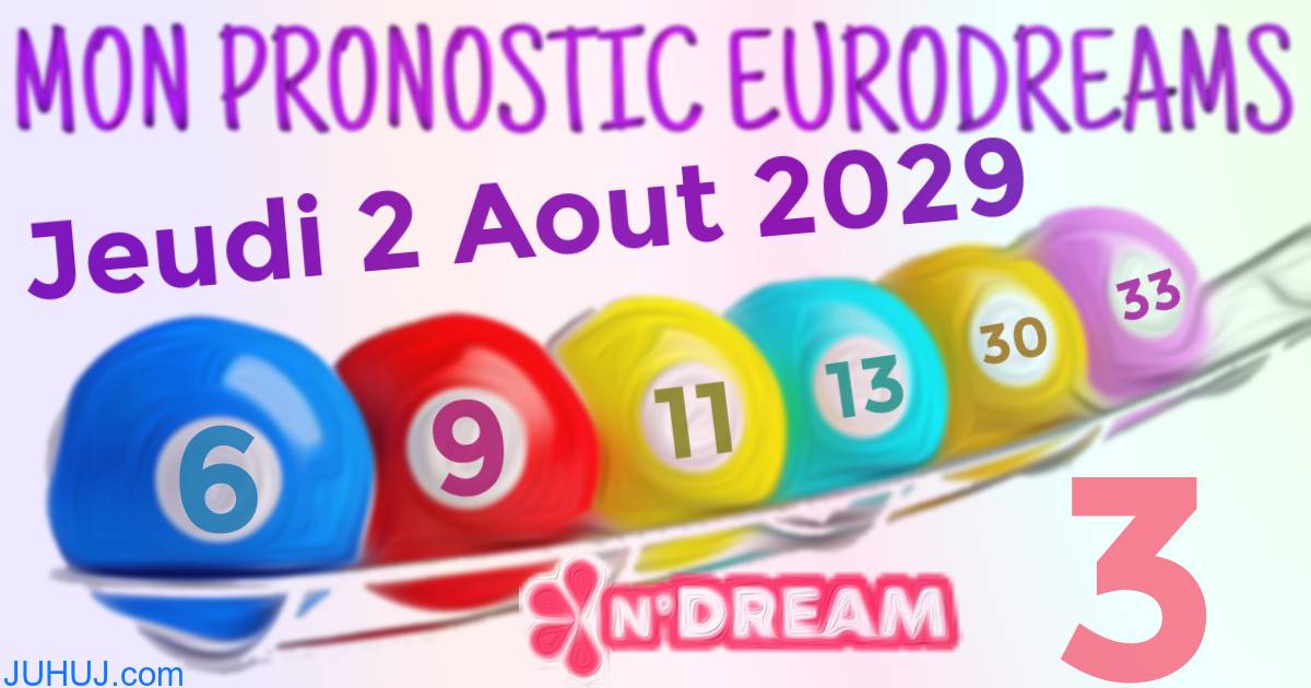 Résultat tirage Euro Dreams du Jeudi 2 Aout 2029.