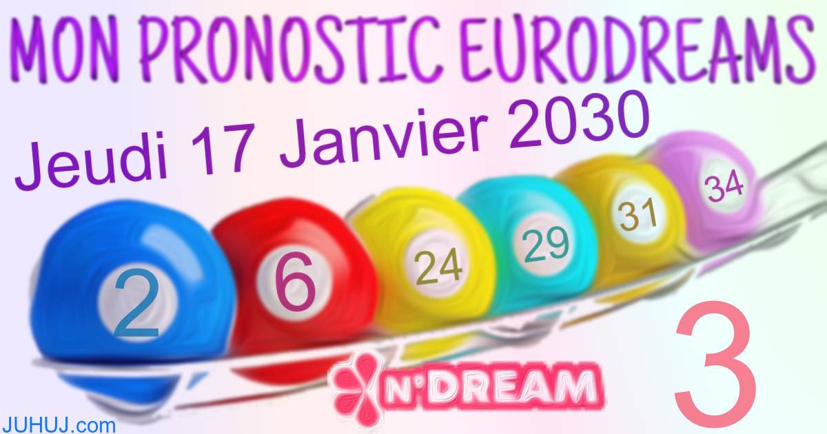 Résultat tirage Euro Dreams du Jeudi 17 Janvier 2030.