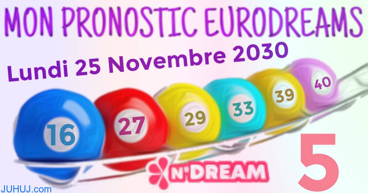 Résultat tirage Euro Dreams du Lundi 25 Novembre 2030.
