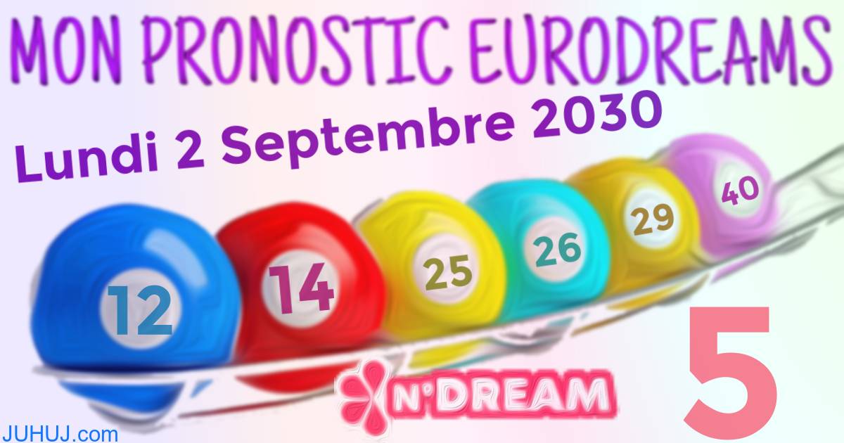 Résultat tirage Euro Dreams du Lundi 2 Septembre 2030.
