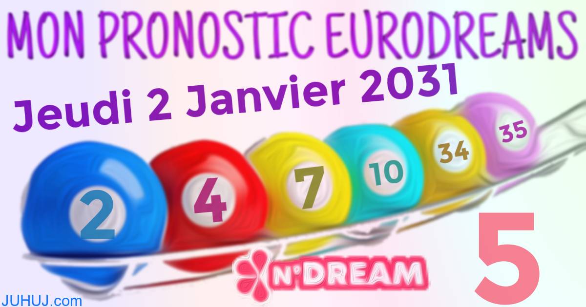 Résultat tirage Euro Dreams du Jeudi 2 Janvier 2031.