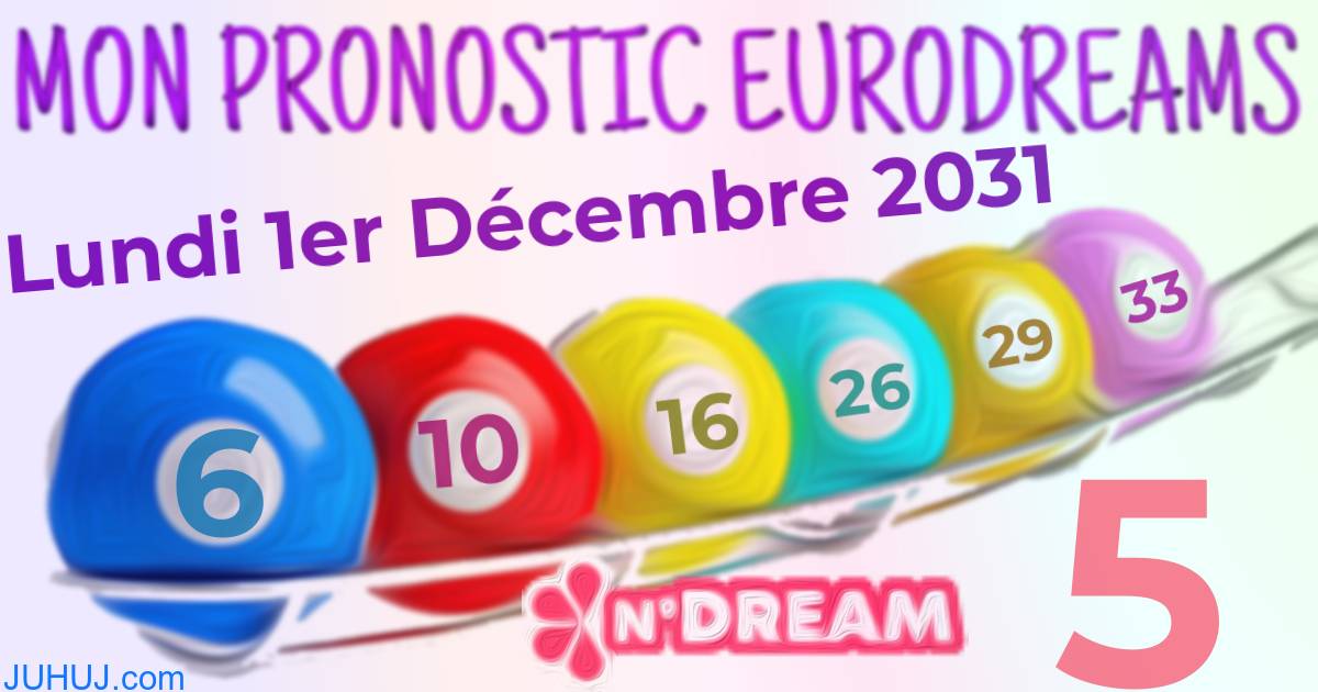 Résultat tirage Euro Dreams du Lundi 1er Décembre 2031.