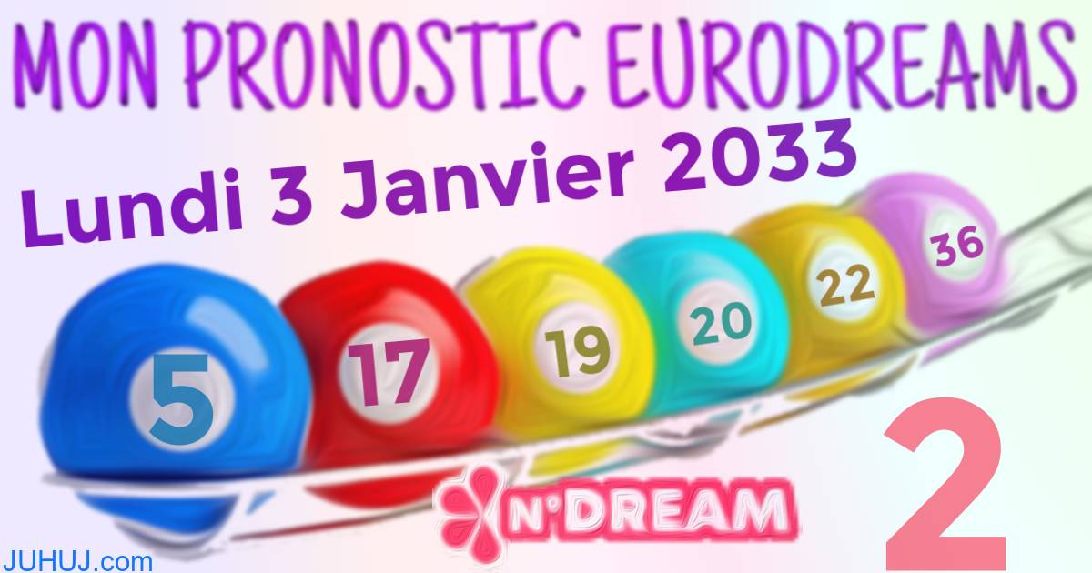 Résultat tirage Euro Dreams du Lundi 3 Janvier 2033.