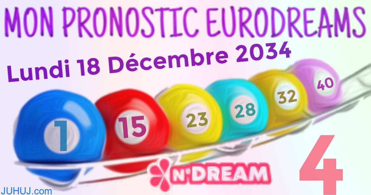 Résultat tirage Euro Dreams du Lundi 18 Décembre 2034.