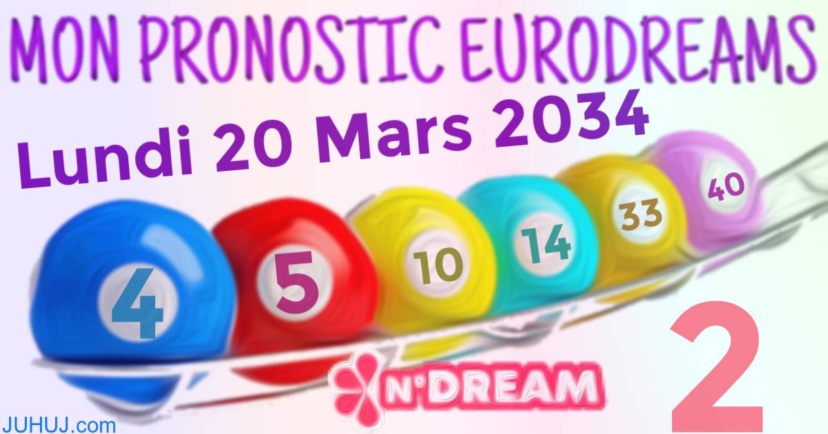 Résultat tirage Euro Dreams du Lundi 20 Mars 2034.