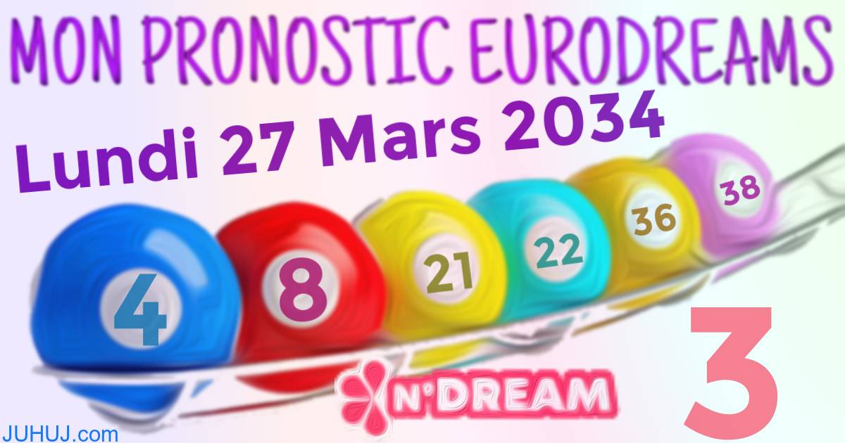 Résultat tirage Euro Dreams du Lundi 27 Mars 2034.