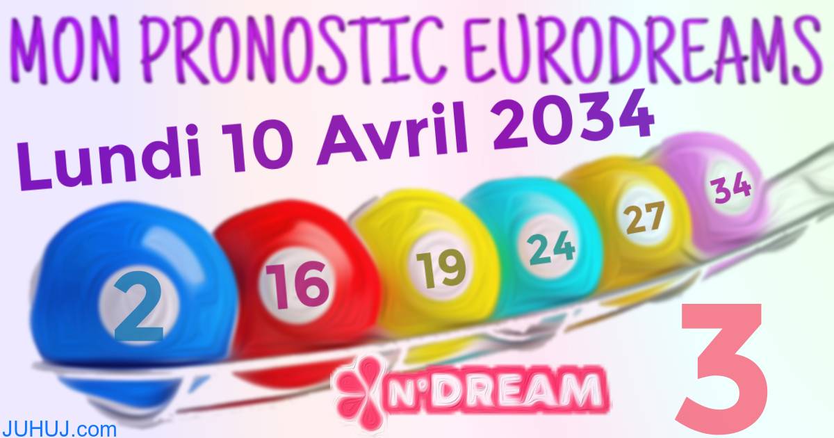 Résultat tirage Euro Dreams du Lundi 10 Avril 2034.