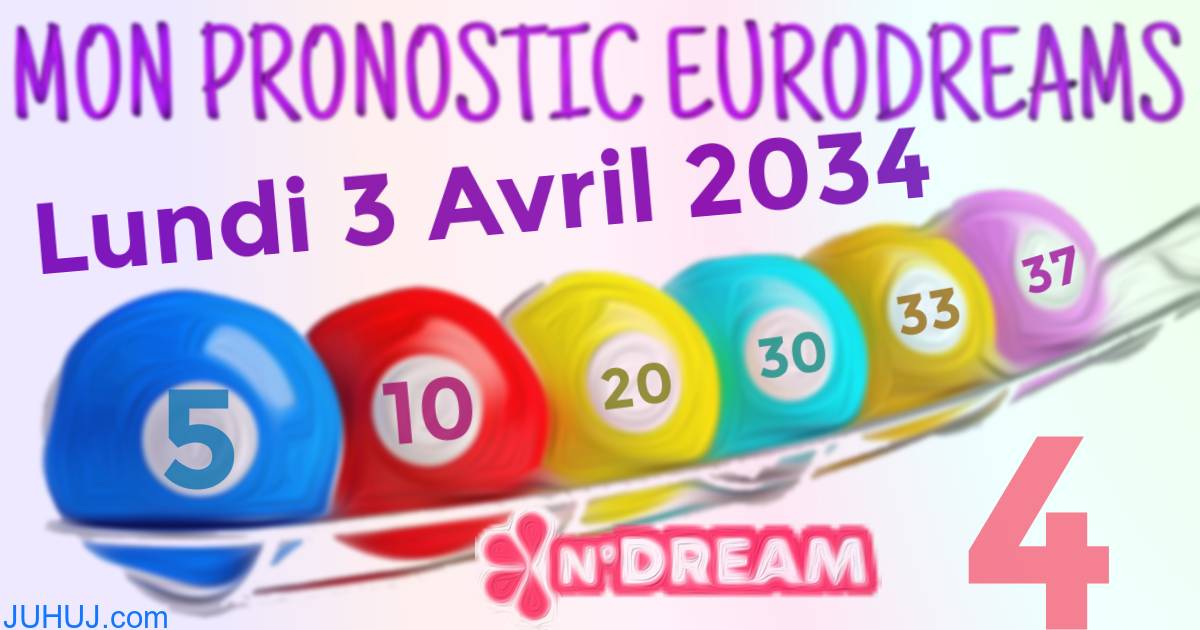 Résultat tirage Euro Dreams du Lundi 3 Avril 2034.
