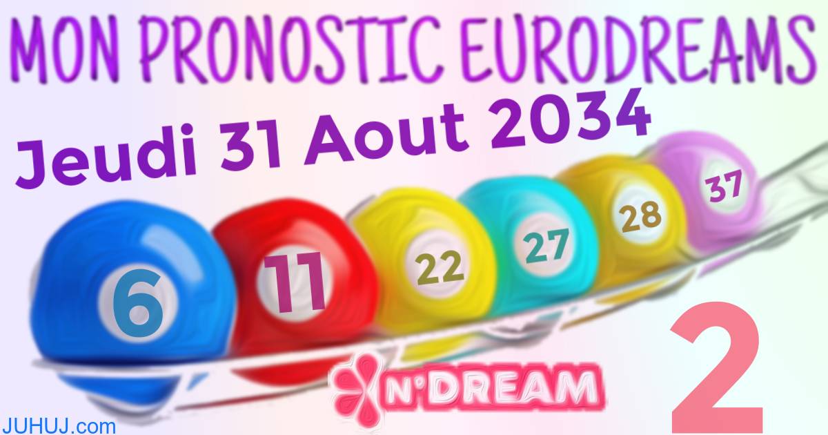 Résultat tirage Euro Dreams du Jeudi 31 Aout 2034.