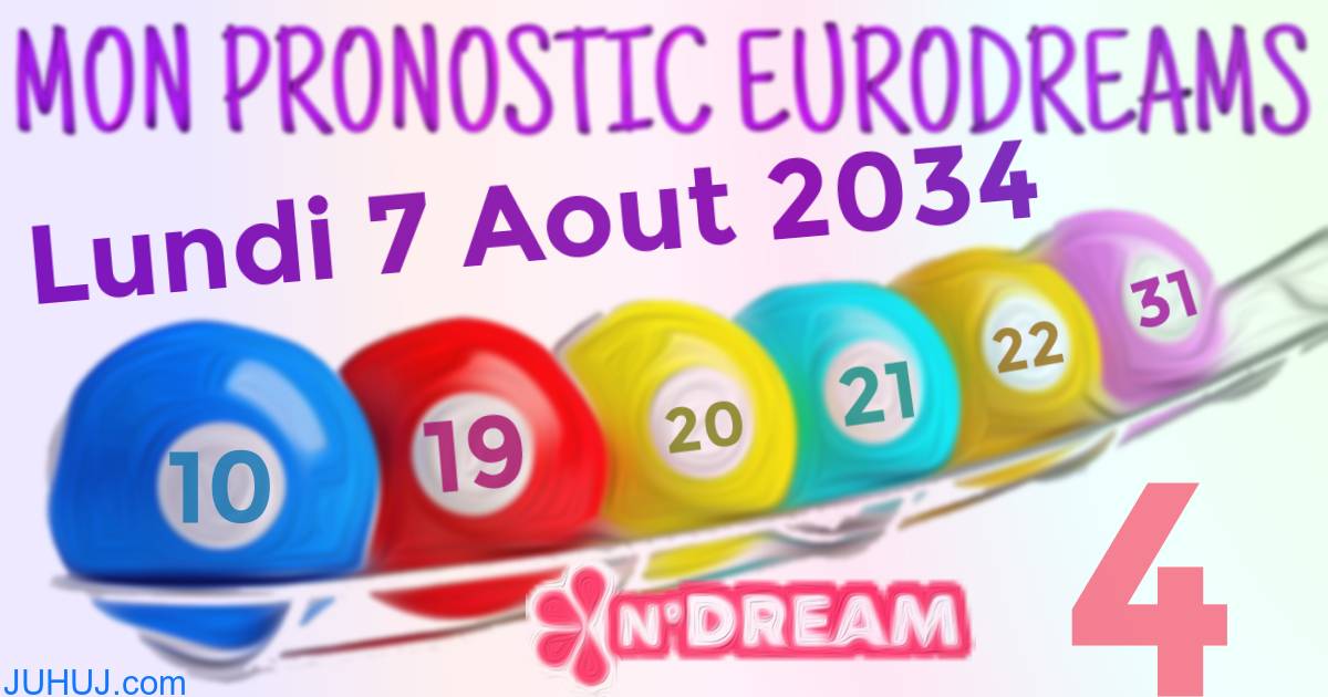 Résultat tirage Euro Dreams du Lundi 7 Aout 2034.