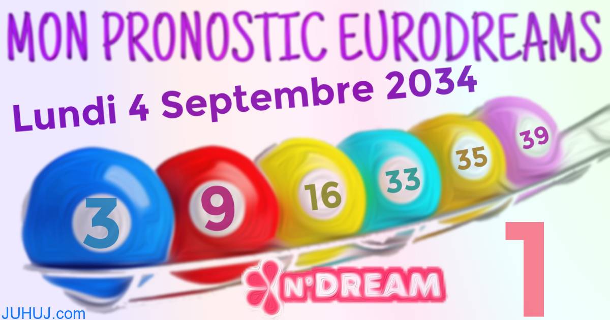 Résultat tirage Euro Dreams du Lundi 4 Septembre 2034.