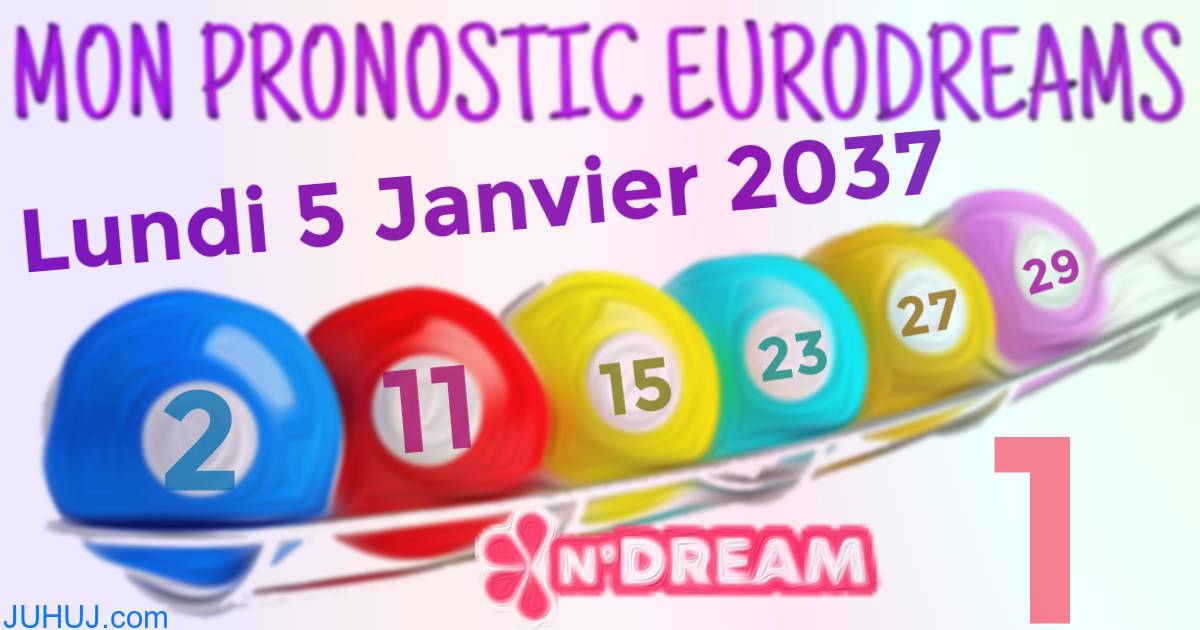 Résultat tirage Euro Dreams du Lundi 5 Janvier 2037.