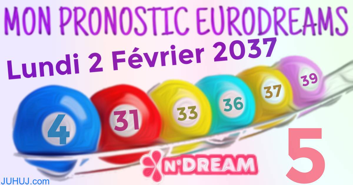 Résultat tirage Euro Dreams du Lundi 2 Février 2037.