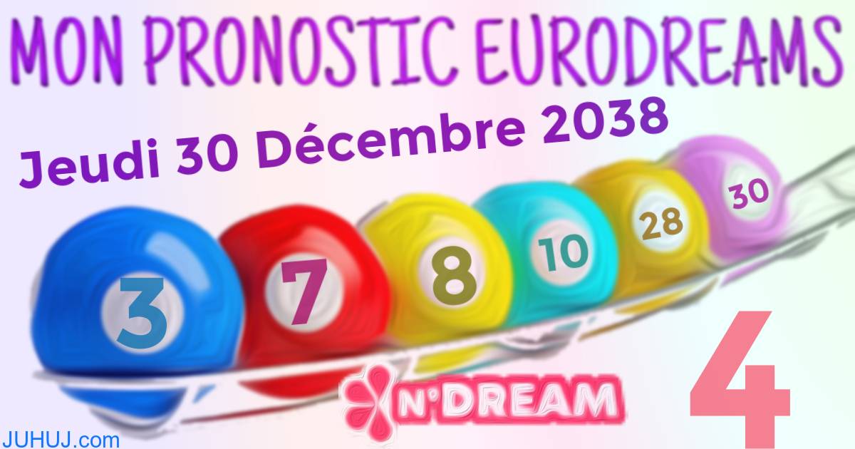 Résultat tirage Euro Dreams du Jeudi 30 Décembre 2038.