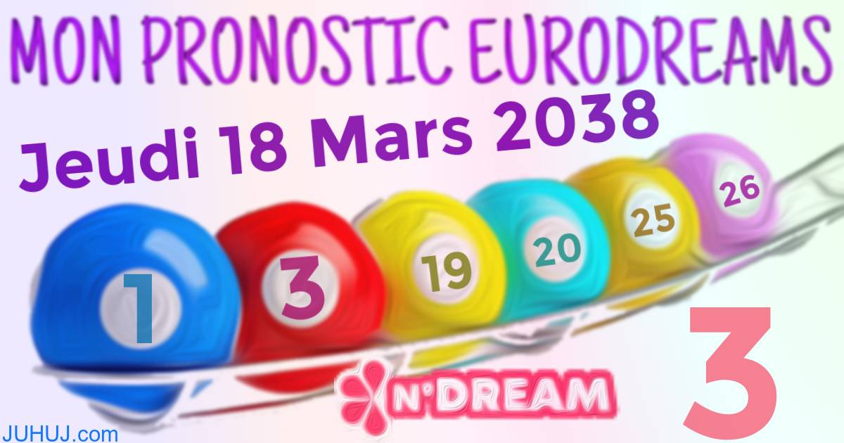 Résultat tirage Euro Dreams du Jeudi 18 Mars 2038.