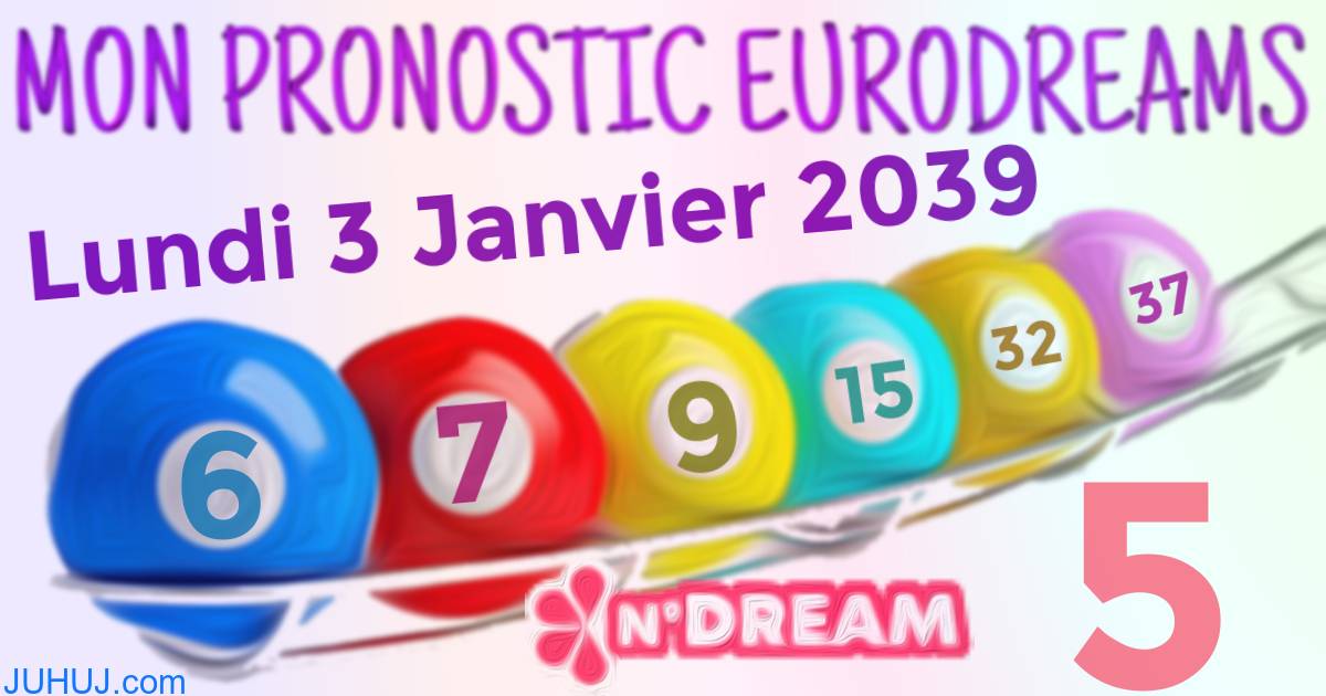Résultat tirage Euro Dreams du Lundi 3 Janvier 2039.