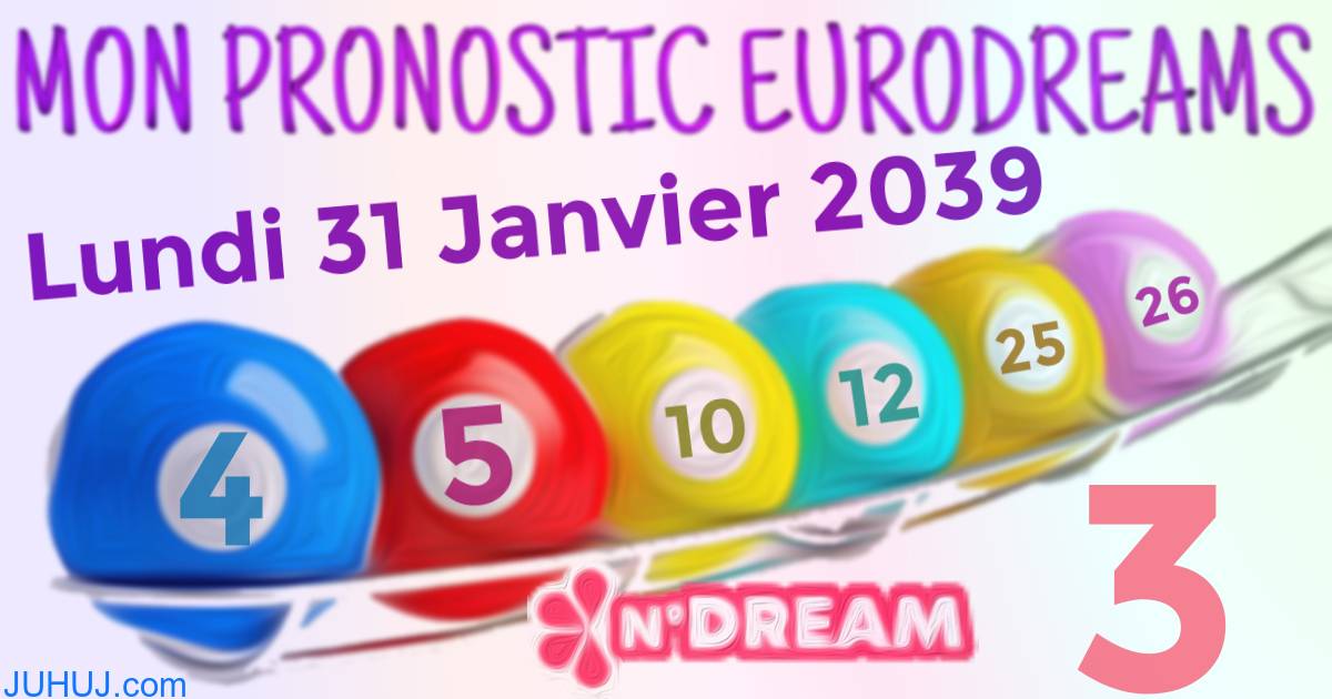 Résultat tirage Euro Dreams du Lundi 31 Janvier 2039.