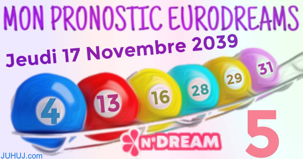 Résultat tirage Euro Dreams du Jeudi 17 Novembre 2039.