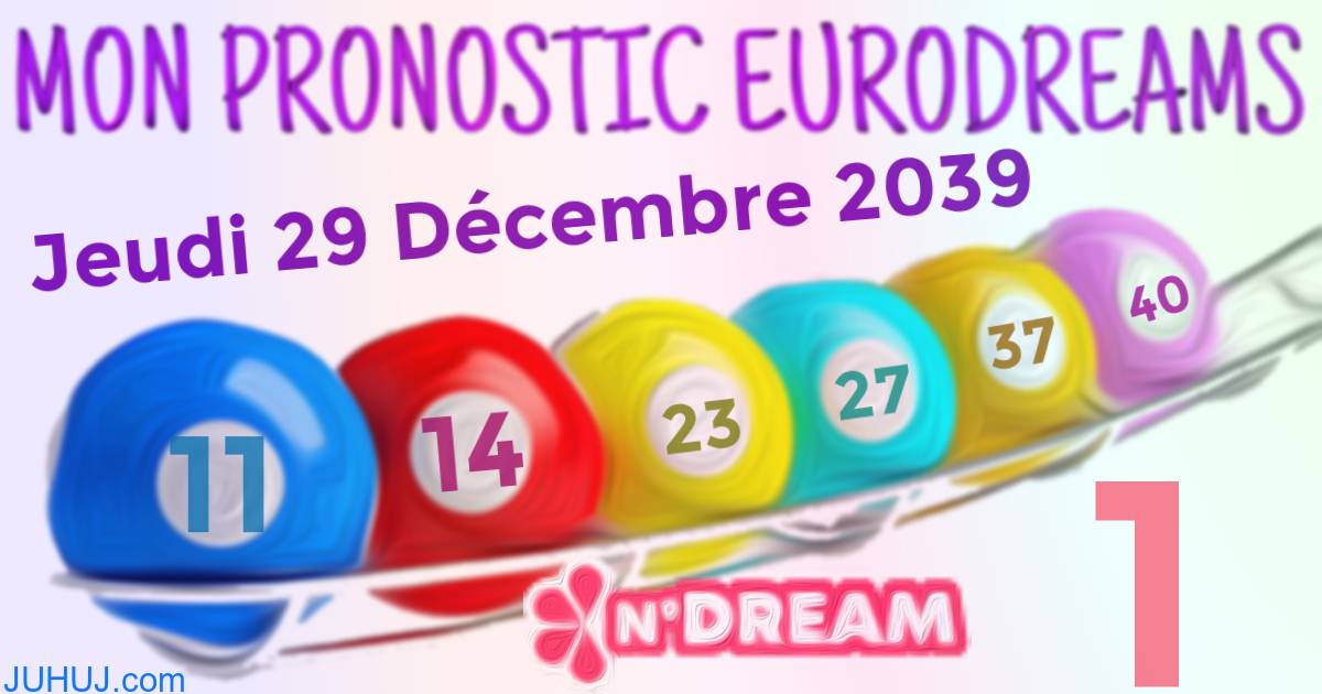 Résultat tirage Euro Dreams du Jeudi 29 Décembre 2039.