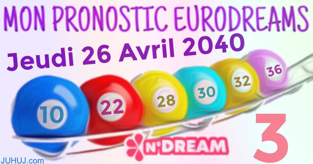 Résultat tirage Euro Dreams du Jeudi 26 Avril 2040.