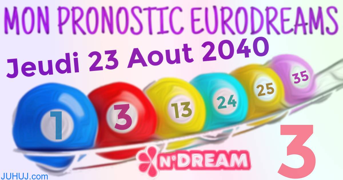 Résultat tirage Euro Dreams du Jeudi 23 Aout 2040.