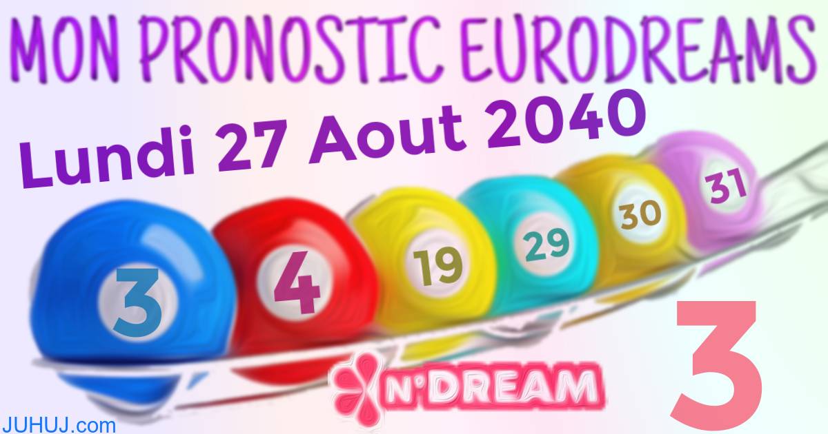 Résultat tirage Euro Dreams du Lundi 27 Aout 2040.