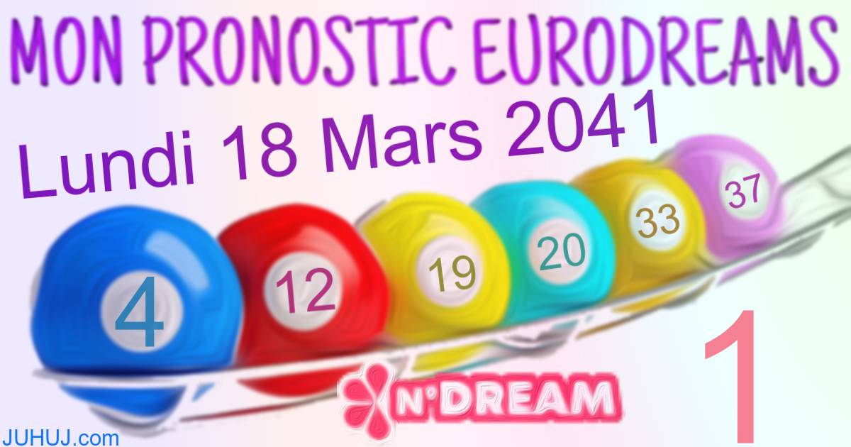 Résultat tirage Euro Dreams du Lundi 18 Mars 2041.