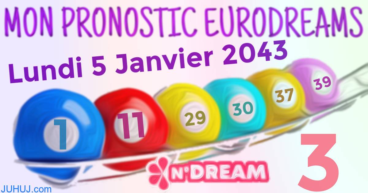 Résultat tirage Euro Dreams du Lundi 5 Janvier 2043.