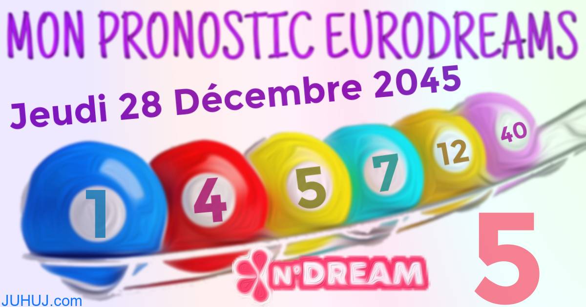 Résultat tirage Euro Dreams du Jeudi 28 Décembre 2045.