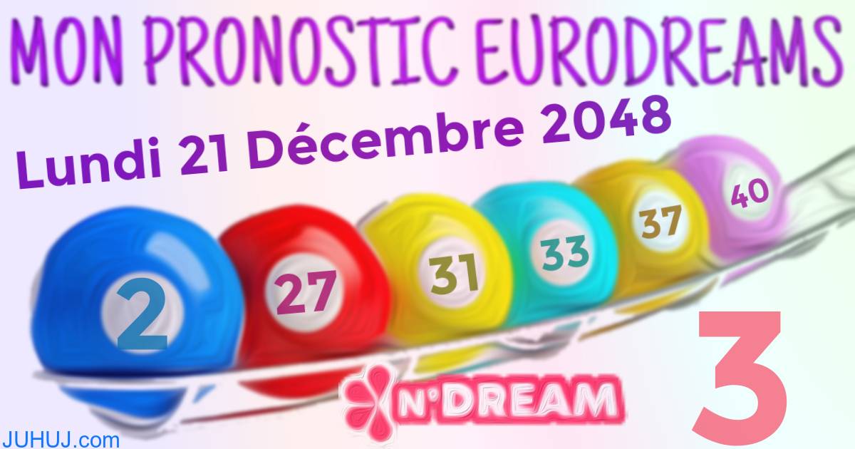 Résultat tirage Euro Dreams du Lundi 21 Décembre 2048.