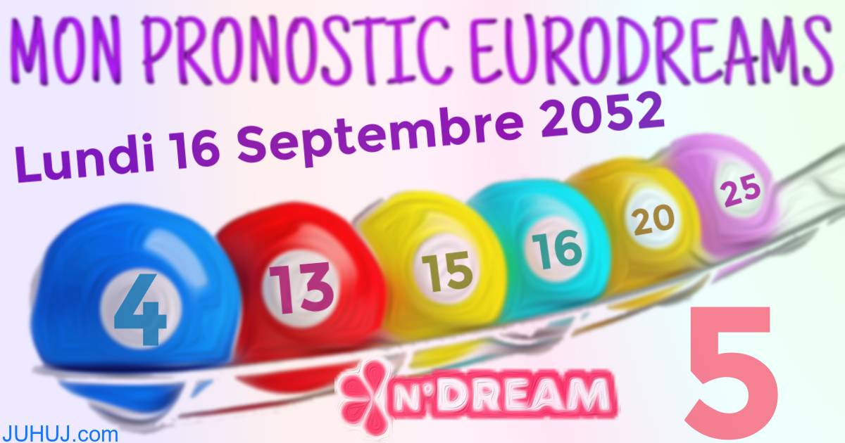 Résultat tirage Euro Dreams du Lundi 16 Septembre 2052.