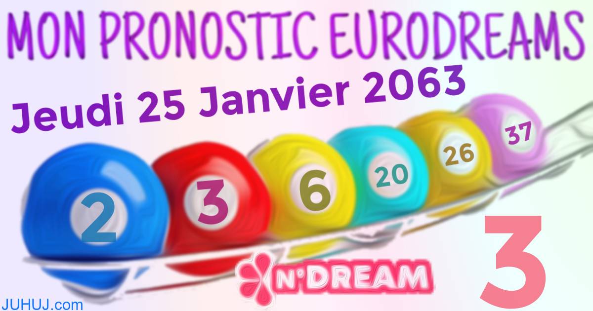 Résultat tirage Euro Dreams du Jeudi 25 Janvier 2063.